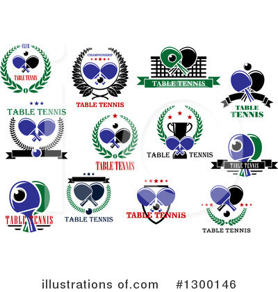 Royalty-Free (RF) Table Tennis Clipart Illustration by Vector Tradition SM - Stock Sample #1300146