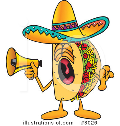 Royalty-Free (RF) Taco Clipart Illustration by Mascot Junction - Stock Sample #8026