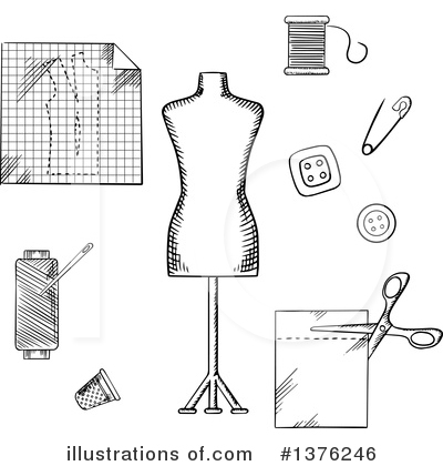 Royalty-Free (RF) Tailor Clipart Illustration by Vector Tradition SM - Stock Sample #1376246