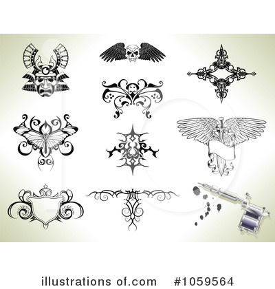 Royalty-Free (RF) Tattoos Clipart Illustration by AtStockIllustration - Stock Sample #1059564