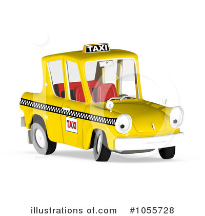 Royalty-Free (RF) Taxi Clipart Illustration by Michael Schmeling - Stock Sample #1055728