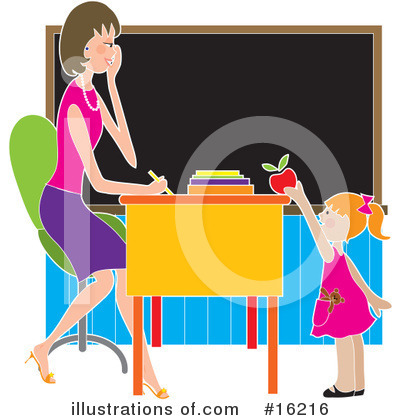 Royalty-Free (RF) Teacher Clipart Illustration by Maria Bell - Stock Sample #16216
