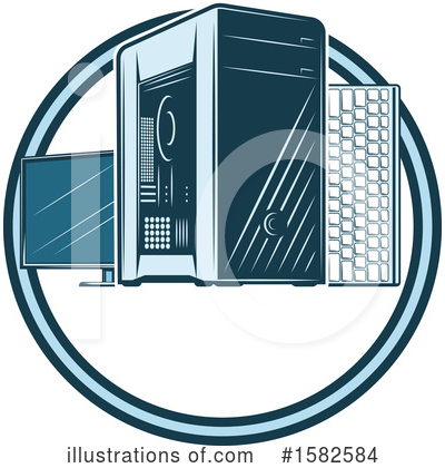 Desktop Computer Clipart #1582584 by Vector Tradition SM