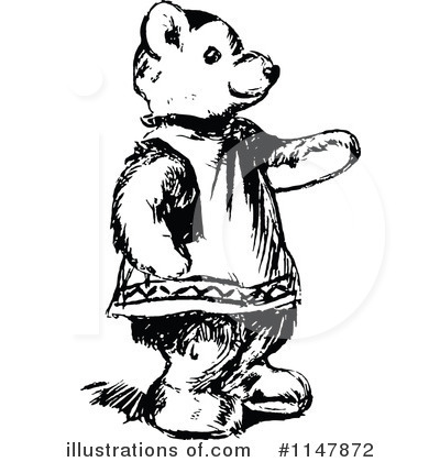 Royalty-Free (RF) Teddy Bear Clipart Illustration by Prawny Vintage - Stock Sample #1147872