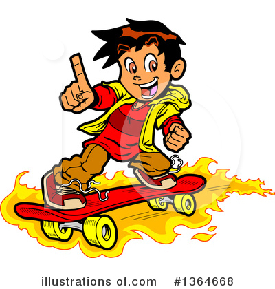 Skateboard Clipart #1364668 by Clip Art Mascots