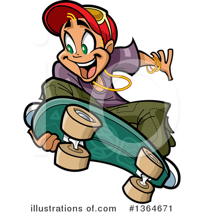 Skateboarding Clipart #1364671 by Clip Art Mascots