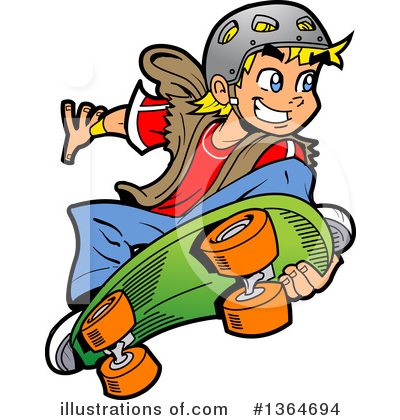 Skateboard Clipart #1364694 by Clip Art Mascots