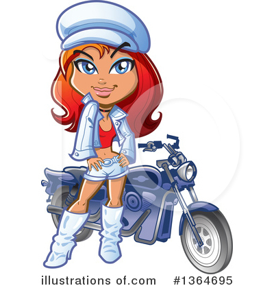 Biker Chick Clipart #1364695 by Clip Art Mascots