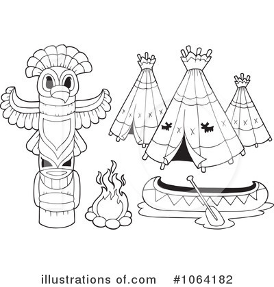 Royalty-Free (RF) Teepee Clipart Illustration by visekart - Stock Sample #1064182
