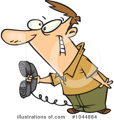 Royalty-Free (RF) Telephone Clipart Illustration by toonaday - Stock Sample #1044884