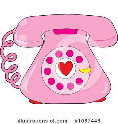 Telephone Clipart #1087448 - Illustration by Maria Bell