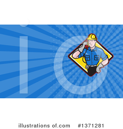 Royalty-Free (RF) Telephone Repairman Clipart Illustration by patrimonio - Stock Sample #1371281