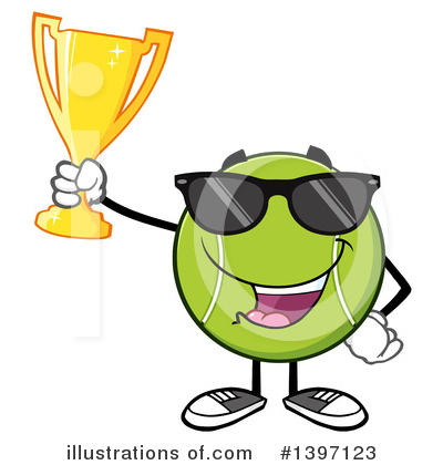 Royalty-Free (RF) Tennis Ball Character Clipart Illustration by Hit Toon - Stock Sample #1397123