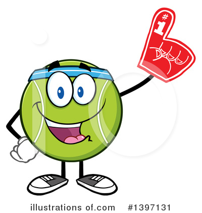 Royalty-Free (RF) Tennis Ball Character Clipart Illustration by Hit Toon - Stock Sample #1397131