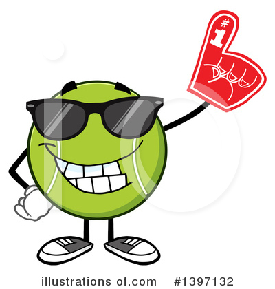Royalty-Free (RF) Tennis Ball Character Clipart Illustration by Hit Toon - Stock Sample #1397132