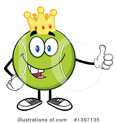Royalty-Free (RF) Tennis Ball Character Clipart Illustration by Hit Toon - Stock Sample #1397135