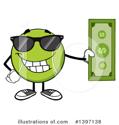 Royalty-Free (RF) Tennis Ball Character Clipart Illustration by Hit Toon - Stock Sample #1397138