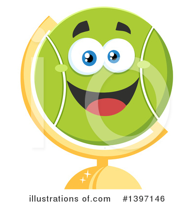 Royalty-Free (RF) Tennis Ball Character Clipart Illustration by Hit Toon - Stock Sample #1397146