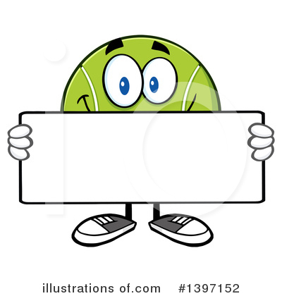 Royalty-Free (RF) Tennis Ball Character Clipart Illustration by Hit Toon - Stock Sample #1397152