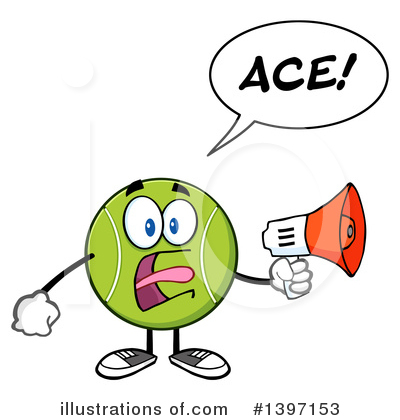 Royalty-Free (RF) Tennis Ball Character Clipart Illustration by Hit Toon - Stock Sample #1397153