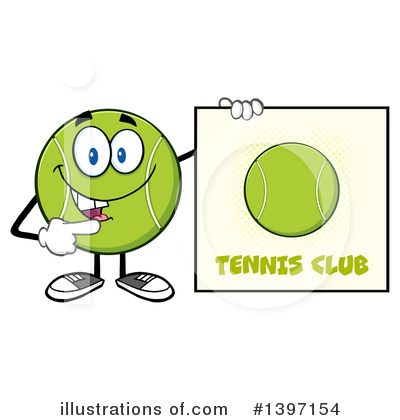 Royalty-Free (RF) Tennis Ball Character Clipart Illustration by Hit Toon - Stock Sample #1397154