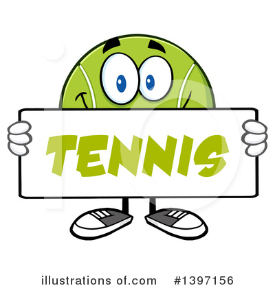 Royalty-Free (RF) Tennis Ball Character Clipart Illustration by Hit Toon - Stock Sample #1397156