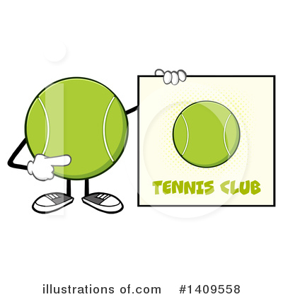 Royalty-Free (RF) Tennis Ball Character Clipart Illustration by Hit Toon - Stock Sample #1409558