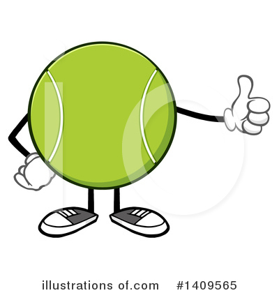 Royalty-Free (RF) Tennis Ball Character Clipart Illustration by Hit Toon - Stock Sample #1409565
