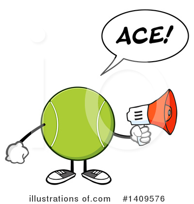 Tennis Ball Character Clipart #1409576 by Hit Toon