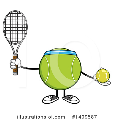 Tennis Ball Character Clipart #1409587 by Hit Toon