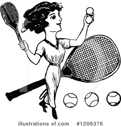 Royalty-Free (RF) Tennis Clipart Illustration by Prawny Vintage - Stock Sample #1206376