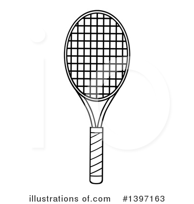 Royalty-Free (RF) Tennis Racket Clipart Illustration by Hit Toon - Stock Sample #1397163