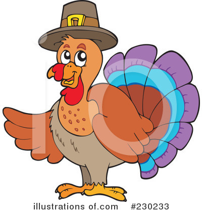 Royalty-Free (RF) Thanksgiving Turkey Clipart Illustration by visekart - Stock Sample #230233