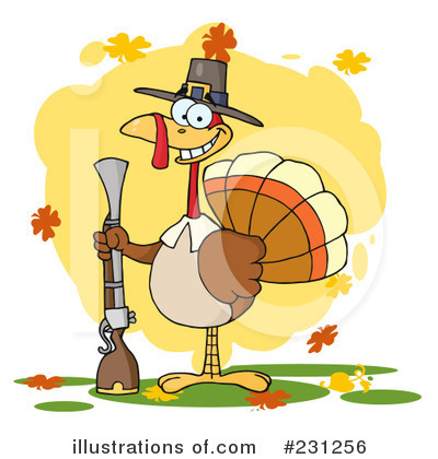 Royalty-Free (RF) Thanksgiving Turkey Clipart Illustration by Hit Toon - Stock Sample #231256