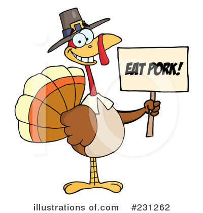 Royalty-Free (RF) Thanksgiving Turkey Clipart Illustration by Hit Toon - Stock Sample #231262