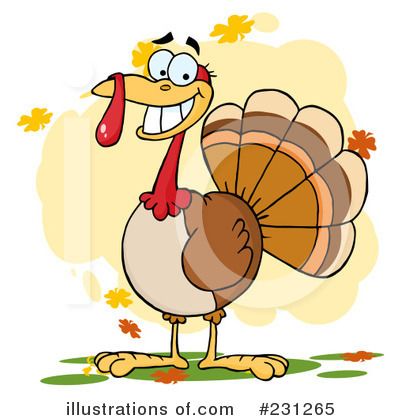 Royalty-Free (RF) Thanksgiving Turkey Clipart Illustration by Hit Toon - Stock Sample #231265