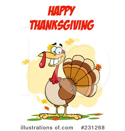 Royalty-Free (RF) Thanksgiving Turkey Clipart Illustration by Hit Toon - Stock Sample #231268