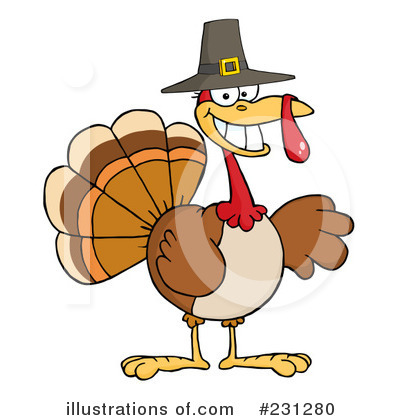 Royalty-Free (RF) Thanksgiving Turkey Clipart Illustration by Hit Toon - Stock Sample #231280
