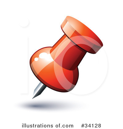 Royalty-Free (RF) Thumb Tack Clipart Illustration by beboy - Stock Sample #34128