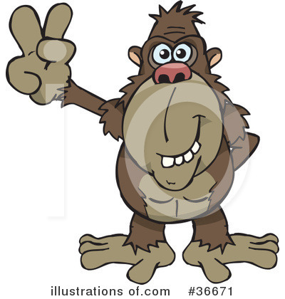 Ape Clipart #36671 by Dennis Holmes Designs