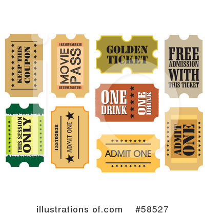 Royalty-Free (RF) Ticket Clipart Illustration by MilsiArt - Stock Sample #58527