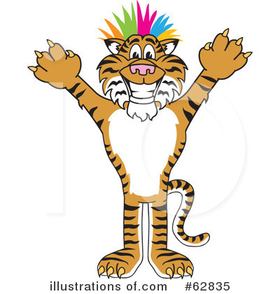 Royalty-Free (RF) Tiger Character Clipart Illustration by Mascot Junction - Stock Sample #62835