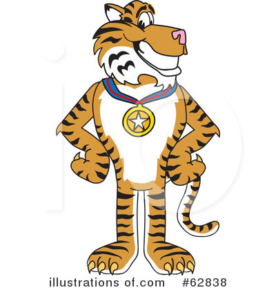 Royalty-Free (RF) Tiger Character Clipart Illustration by Mascot Junction - Stock Sample #62838