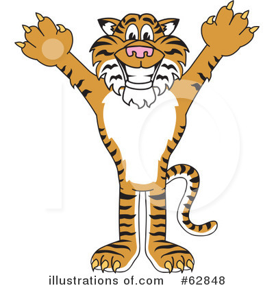 Royalty-Free (RF) Tiger Character Clipart Illustration by Mascot Junction - Stock Sample #62848