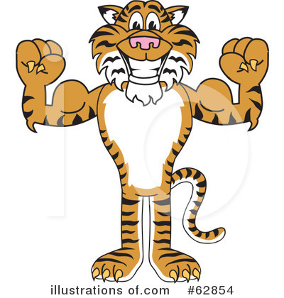 Royalty-Free (RF) Tiger Character Clipart Illustration by Mascot Junction - Stock Sample #62854