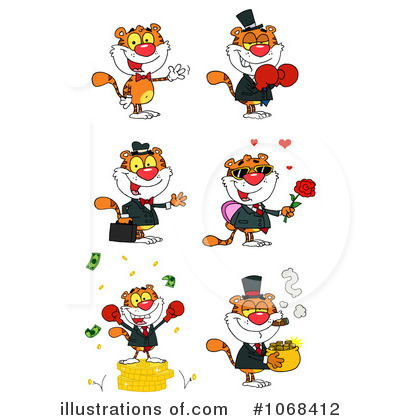 Royalty-Free (RF) Tiger Clipart Illustration by Hit Toon - Stock Sample #1068412
