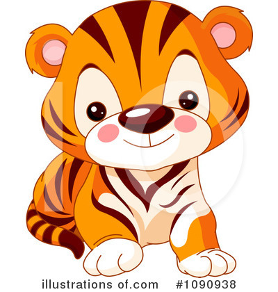 Royalty-Free (RF) Tiger Clipart Illustration by Pushkin - Stock Sample #1090938