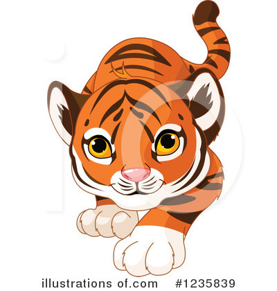 Royalty-Free (RF) Tiger Clipart Illustration by Pushkin - Stock Sample #1235839