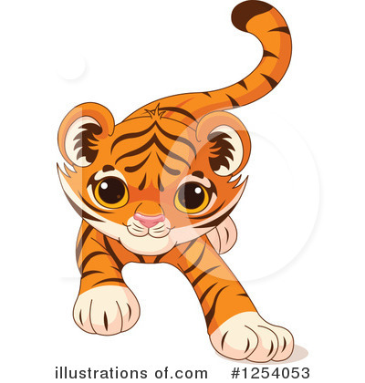 Royalty-Free (RF) Tiger Clipart Illustration by Pushkin - Stock Sample #1254053