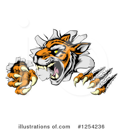 Royalty-Free (RF) Tiger Clipart Illustration by AtStockIllustration - Stock Sample #1254236